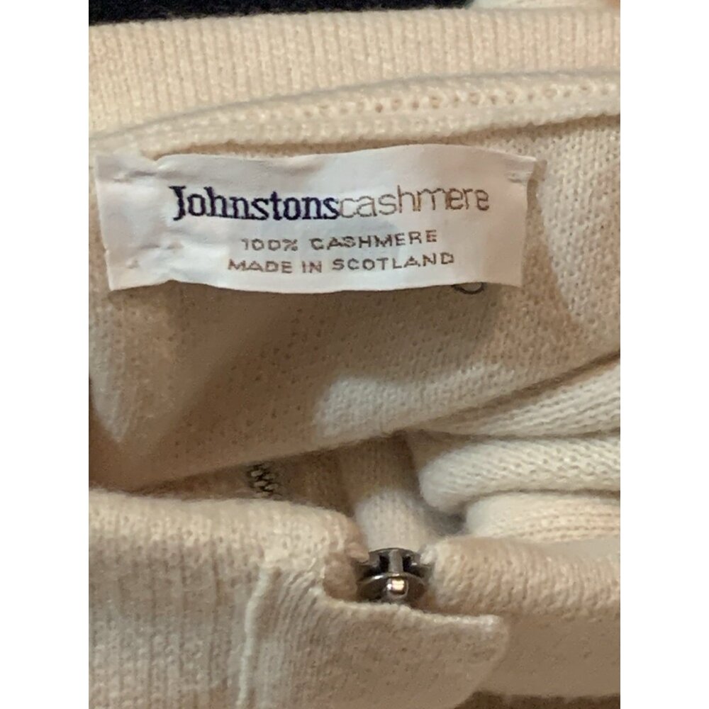 Johnstons of Elgin 100% Scottish Cashmere Full-Zip Cardigan Ivory 44/L Neutral - Picture 4 of 8